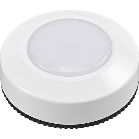 OSRAM DOT-IT Pack de 3 Lampes LED, 0,68W, 40lm, 3000K Blanc Chaud, Tactile On/Off, à piles, Blanc, ABS, rond (1/4)