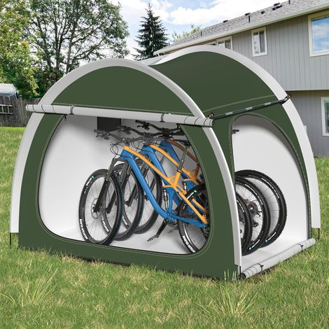 Tente à vélo pour 3 à 4 vélos, garage à vélo, 210 x 150 x 165 cm, PU 4000 mm, étanche, pour vélos, motos, outils de jardin, abri de vélo portable compact pour l'extérieur, vert (1/5)
