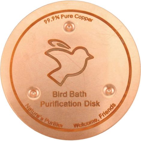 Disque purificateur d'eau pour bain d'oiseaux avec support à trois points d'appui. Eau propre et saine pour bain d'oiseaux et bassin d'extérieur. (1/5)