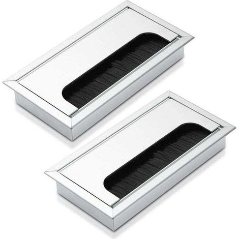 FENOPLASTICAPack de de 2 passe-câbles - En , XU,aluminium - 160 x 80 mm - Couleur : argent, produit qualité supérieure, durable et fiable, matériaux sélectionnés, conforme normes - KZQ (1/4)