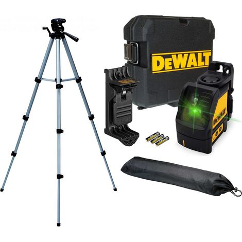 Dewalt DW088CG Green Cross Line Laser Level Self Levelling + Bracket + Tripod (1/4)