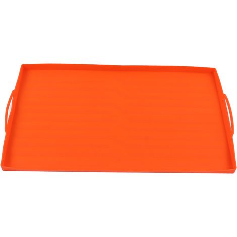 Tapis de cuisson en silicone, housse de protection pour barbecue, tapis de cuisson extérieur 91 cm (36 pouces), poignée orange (1/5)