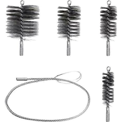 Ensemble de brosses de cheminée, brosse métallique filetée M12, brosse de nettoyage de tuyaux industriels, brosse de nettoyage interne pour chaudière ( ) (1/4)