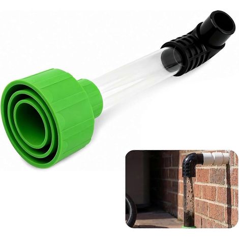 Outil débouchage conduit évacuation climatiseur compatible tuyaux PVC 3/4" et 1" adaptateur aspirateur eau/poussière tube transparent 4 diamètres sans produits chimiques installation 5 min (1/5)