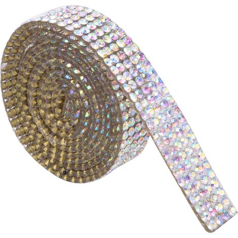 5 mètres de ruban à strass AB, chaîne de cristal thermocollante pour décoration de vêtements et accessoires de couture (1/5)