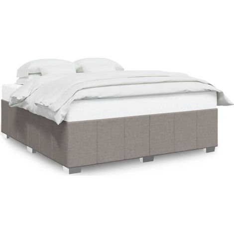 Lit Double, Lit Contemporain, Cadre de Lit taupe 200x200 cm tissu q8322 (1/5)