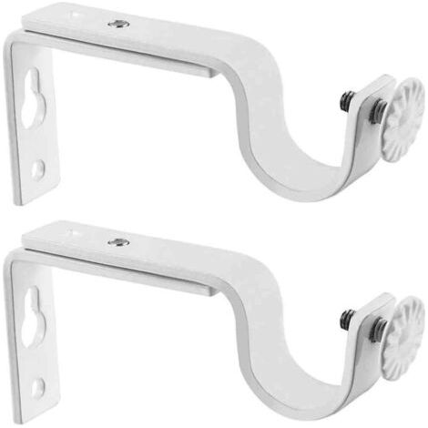 Set aus zwei verstellbaren Gardinenstangenhalterungen (18-22 mm) - Weiß - Ideal für eine einfache und elegante Gardinenmontage. (1/4)