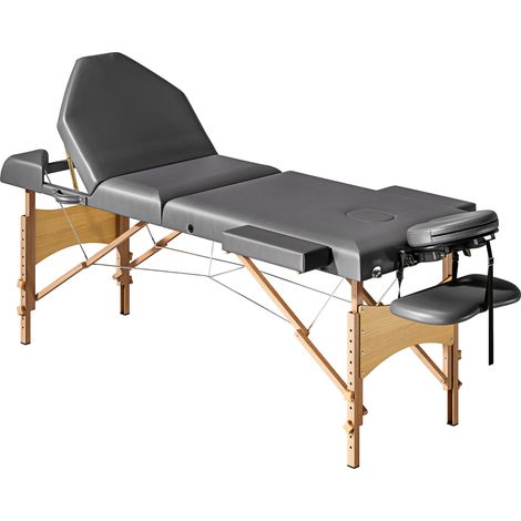 Table de Massage Tancrede Professionnelle Réglable 3 Zones Gris Bois Synthétique (1/5)