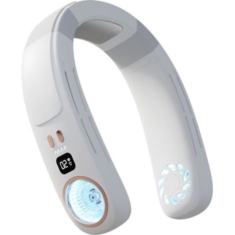 Balnc Ventilateur tour de cou portable sans pale USB, climatisation semi-conducteur, 4000mAh, LED,silencieux, refroidissement rapide (1/5)