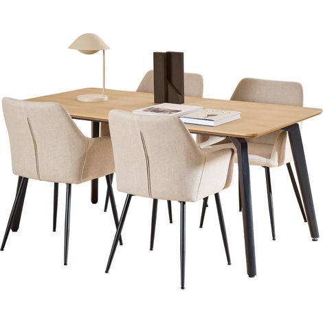 Conjunto de mesas y sillas para comedor Norsica 1011 , 75x90x160cm, Diámetro: 0, Número de asientos: 4, Estilo: Contemporary (1/5)