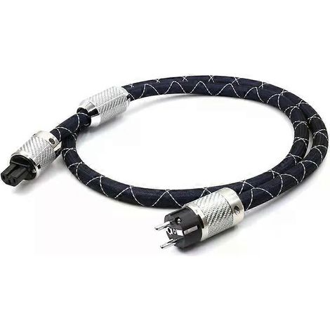 HiFi-Netzkabel FI-E50 FI-50 (R) mit Schuko-Stecker, OCC Rhodium-Kohlefaser-Stecker (EU/US C15) (1/4)