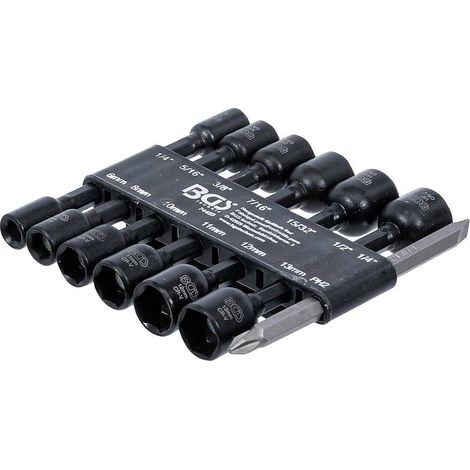 Jeu de Douilles à Choc 14 pcs 1/4\ - 6 à 13 mm, Six Pans - Compatible Perceuses, Résistant et Polyvalent - D-Work