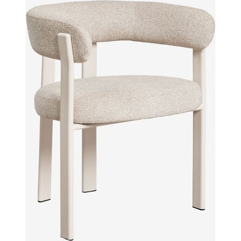 Silla de comedor con reposabrazos tapizada y en hierro Jolie SKLUM       