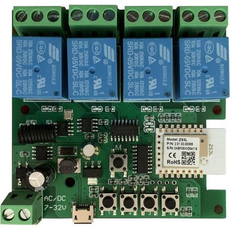 4 Kanal 12V ZigBee Relais Schalter,selbstsicherndes inching Interlock Smart Timer Schalter Modul,funktioniert mit Alexa Google Home Tuya Zigbee Hub (1/5)