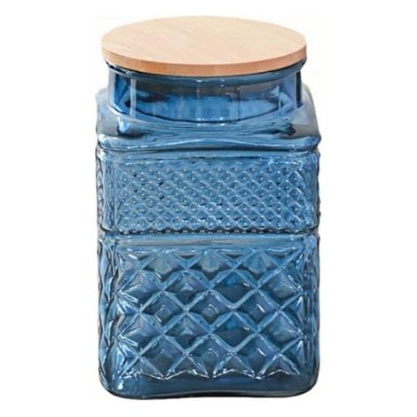Bocal carré en verre, 66 oz avec couvercle, bocal à bonbons, récipient de conservation des aliments en verre, pour moudre le café, le thé, le sucre, bocal de conservation décoratif, bocal à biscuits. (1/3)