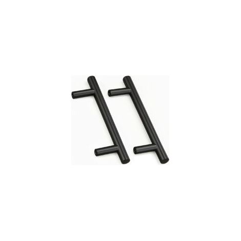 Bouton Porte Meuble - 2 pièces, Bouton Porte Meuble Inox Noir Entraxe 128mm + Vis - Pour Cuisine (1/5)