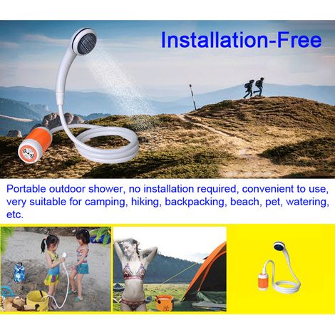 Doccia da campeggio per esterni, pompa elettrica portatile, impermeabile IPX7 e alimentata da una batteria ricaricabile da 5000 mAh, ideale per escursioni, viaggi, spiaggia e per abbeverare gli animal