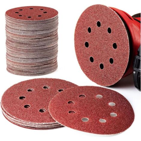 125mm 60 80 100 120 240 Disques de Ponage Forme Ronde Feuille Polissage 8 Trous Forme ronde(100cps) (1/5)