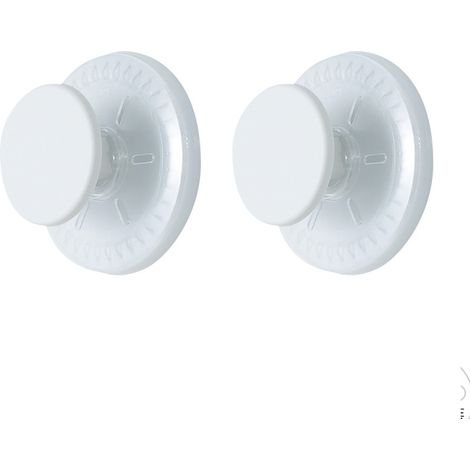 Ganchos con ventosa para baño, resistentes, redondos, sin perforaciones, extraíbles, sin dejar rastro, para azulejos, puertas, vidrio, cocina, dormitorio, color blanco, paquete de 2
