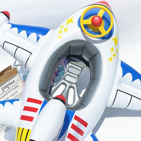 Dick gepolsterte Schwimmhilfe mit Stützsitz, Flugzeugform, bequem für Kinder, Typ 1 (1/4)