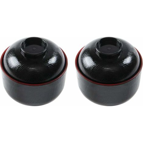 Green Mobility-Lot de 2 bols à soupe style japonais Miso avec couvercle, convient pour soupe, ramen, riz (9,5 x 9,5 x 10 cm). (1/5)