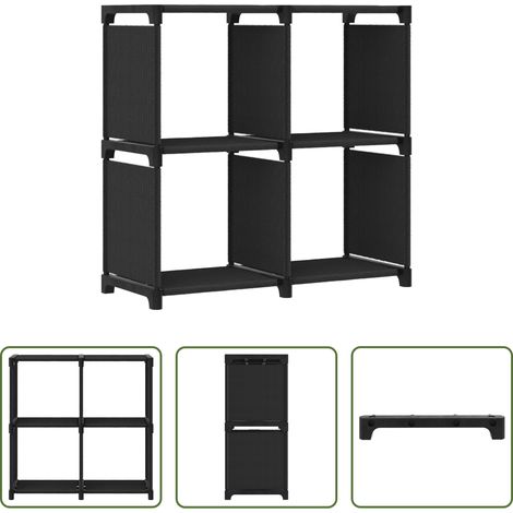 Étagère autoportante - Étagère d'affichage 4 cubes Noir 69x30x72,5 cm Tissu (1/5)