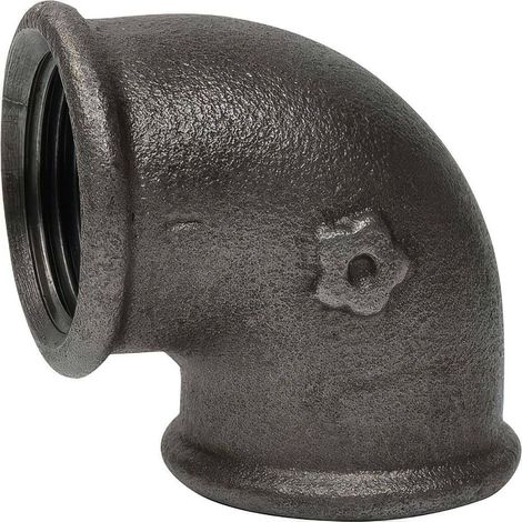 Coude 90° en fonte malléable coeur noir femelle/femelle EN 10242 2''