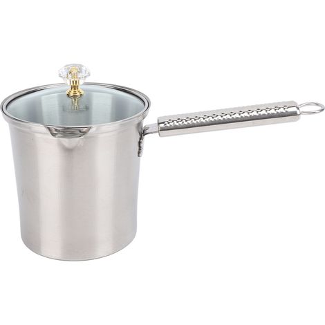 Lattiera in acciaio inox da 700 ml con manico lungo per montare il latte, ideale per preparare caffè o tè. (1/5)