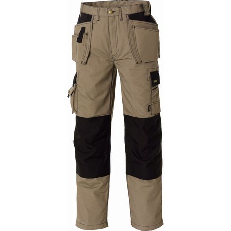 teXXor® PANAMA Bundhose, khaki/schwarz 431250 Gr.50 65% Poly. 35% Baumw.