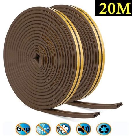 Bande De Joint - EPDM Auto-adhésif - 20 M - 9 X 6 Mm - Pour Portes Et Fenêtres (1/4)
