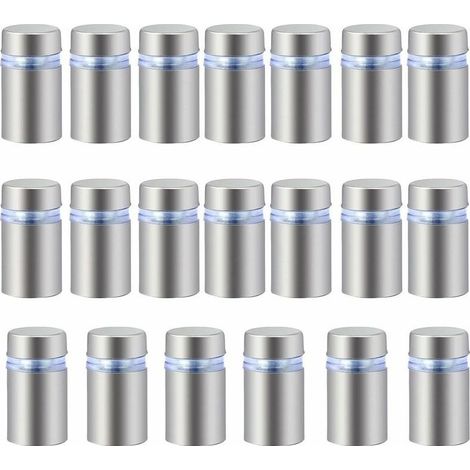 INHHUB 20 PCS Stainless Steel Advertising Screws Glass Standoff Fixings Bolts Holder Screws Sign Advertising Nails Hardware Mounts Screws Frameless Standoff Clamp For Glass 12 x 20mm (1/5)