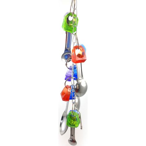 Jouets à mâcher pour perroquets, jouets pour perroquets, jouets pour oiseaux, jouets à ficelle en forme de cuillère en métal, 113 g (1/5)