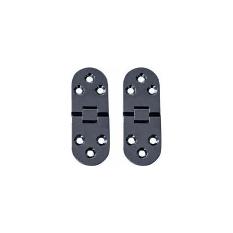 Lot de 10 charnières de table pliantes, charnières de porte d'armoire pliantes plates, charnières de porte d'armoire en alliage de zinc, charnières de porte de meuble avec bords arrondis et vis, pour (1/4)