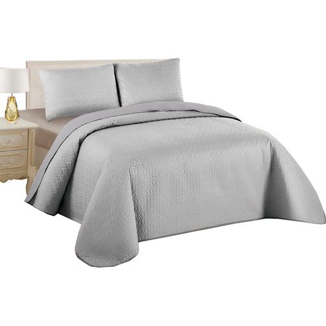 Colcha Boutis para Primavera y Verano Bicolor Reversible Liso + Funda Cojin - Ligera Fina Entretiempo Cama 90 180x260, 135 220x260, 150 240x260 cm (1/5)
