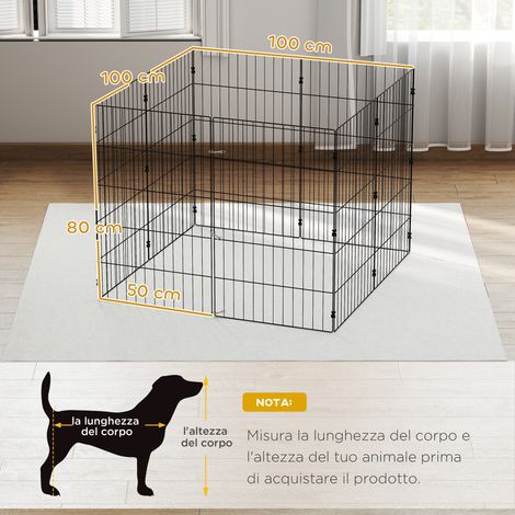 Parc pour chien, clôture métallique extensible et pliable, 50 x 80 cm, noir (1/5)