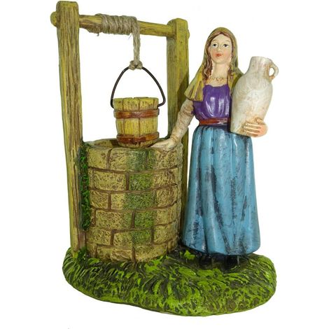 DONNA AL POZZO IN RESINA PER PRESEPE DA 12 CM (1/3)