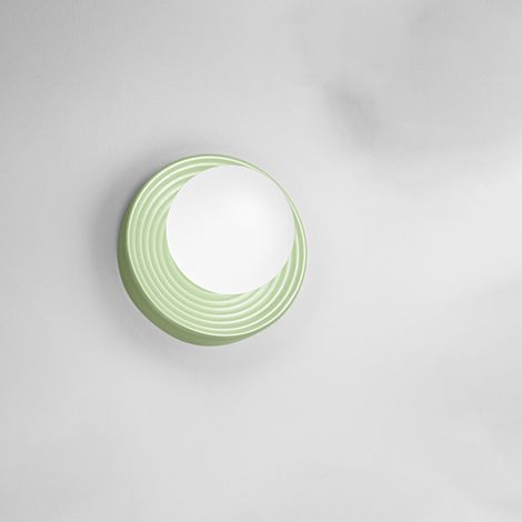 Applique Contemporanea Ceramic Verde Vetro Bianco 1 Luce G9 Ip20