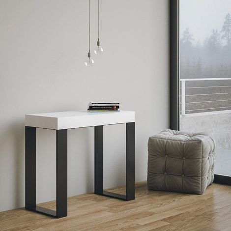Tavolo consolle Tecno bianco frassino allungabile fino a