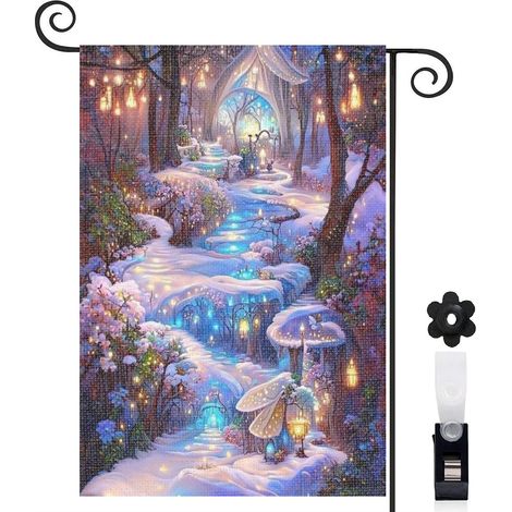Drapeau de jardin décoration maison toile épaisse double face 30 x 45 cm pour cour maison terrasse (1/5)
