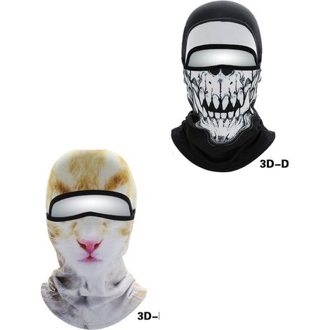 Lot de 2 masques de protection contre le froid, casque animal 3D, équipement souple pour le visage Gini (1/5)