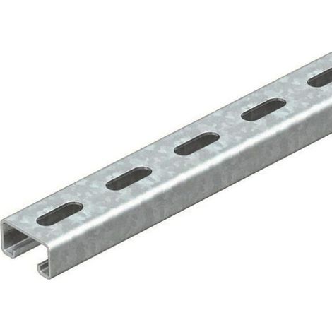 OBO Bettermann Profilschiene gelocht,Schlitzweite 22mm 2000x41x21 Stahl bandverzinkt, 2 Meter, 1122918 (1/5)
