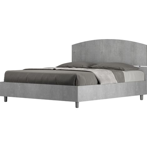 Letto Matrimoniale 160x190 cm con Rete Dora Cemento (1/4)