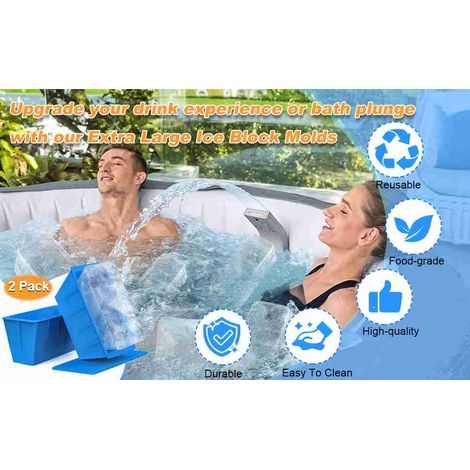 Moule à glaçons géants Moldes de hielo grandes, silicona alimentaria azul 29x17x20cm – Ideal para cócteles y hogar (1/5)
