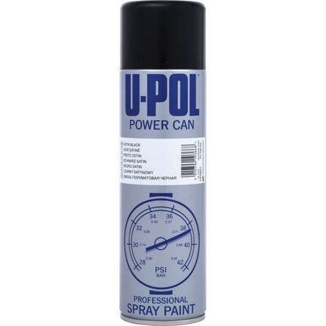 UPOL - Power can Aérosol noir satin 500ml - PCSB/AL - Ce produit de marque UPOL est neuf.