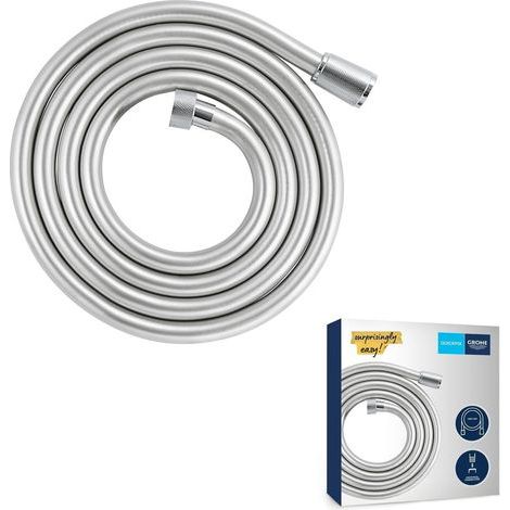 - Shower Hose - Anti-Kink - Universal 1/2" & 34 Threaded Fitting - Bathroom - Chrome - 200x0.5cm (1/5)