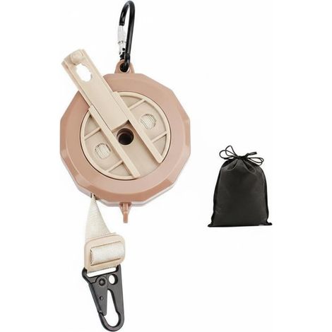 Stendibiancheria portatile, stendibiancheria retrattile, stendino multifunzionale, accessorio adatto per auto, hotel, campeggio, rosa caffè, 4,3 m con borsa (1/5)