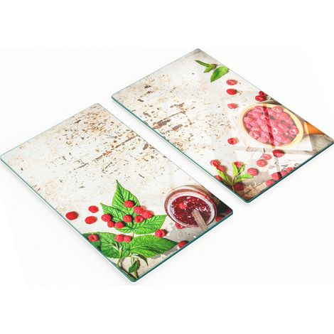 Dekorative Glasbretter zum Servieren von Snacks, z. B. Himbeermarmelade, 2 x 30 x 52 cm (1/5)