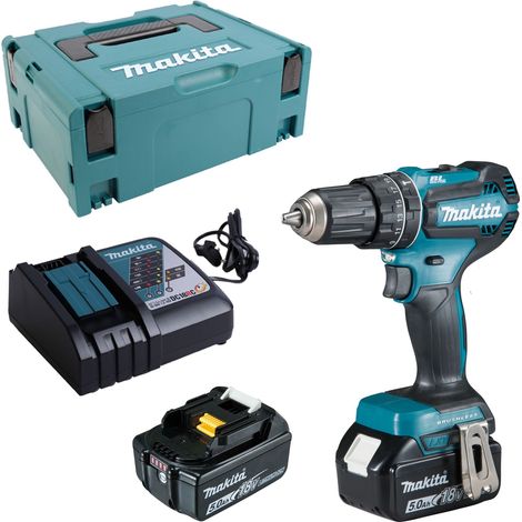 Makita Akku-Schlagbohrschrauber 18V DHP485RTJ + 2x 5,0 Ah Akku + Lader im MAKPAC (1/10)