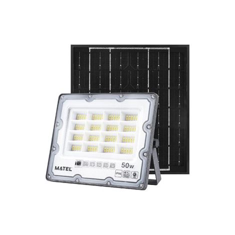 Proyector LED con panel solar programable con mando a distancia (400W 3CCT 3000lm) IP65 18,8x15,2cm color gris (1/5)