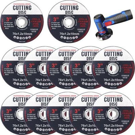 Lot de 12 Disques à Tronçonner 76 mm pour Bois et Métal - Disques à Lamelles Abrasifs Noirs (1/5)